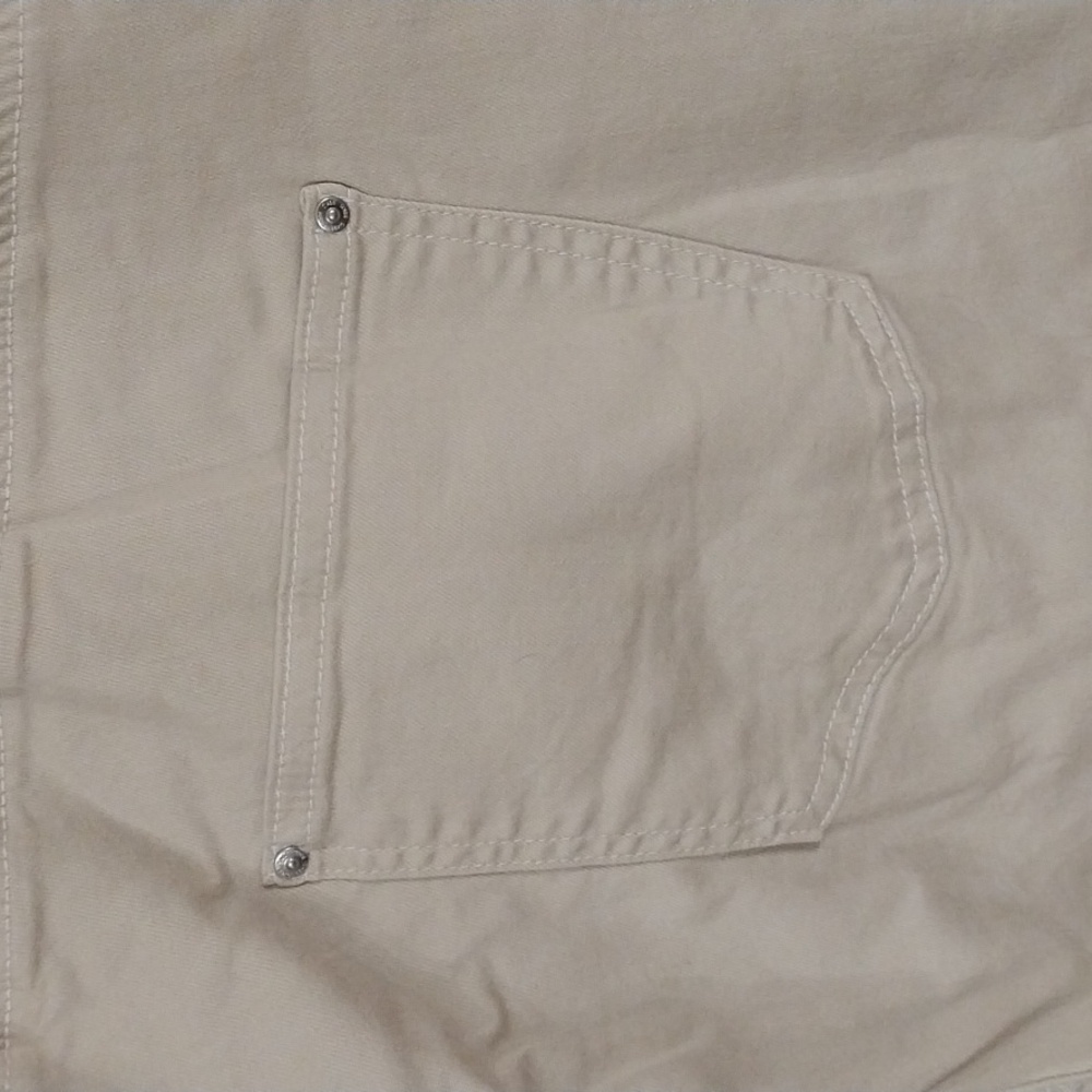 Belle By Kim Gravel NWT TripleLuxe Twill Mariner Fringe Crop Pants 28W Sandbar - Picture 11 of 13